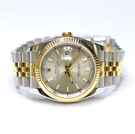 rolex datejust gold steel 36mm|rolex datejust 36 gold price.